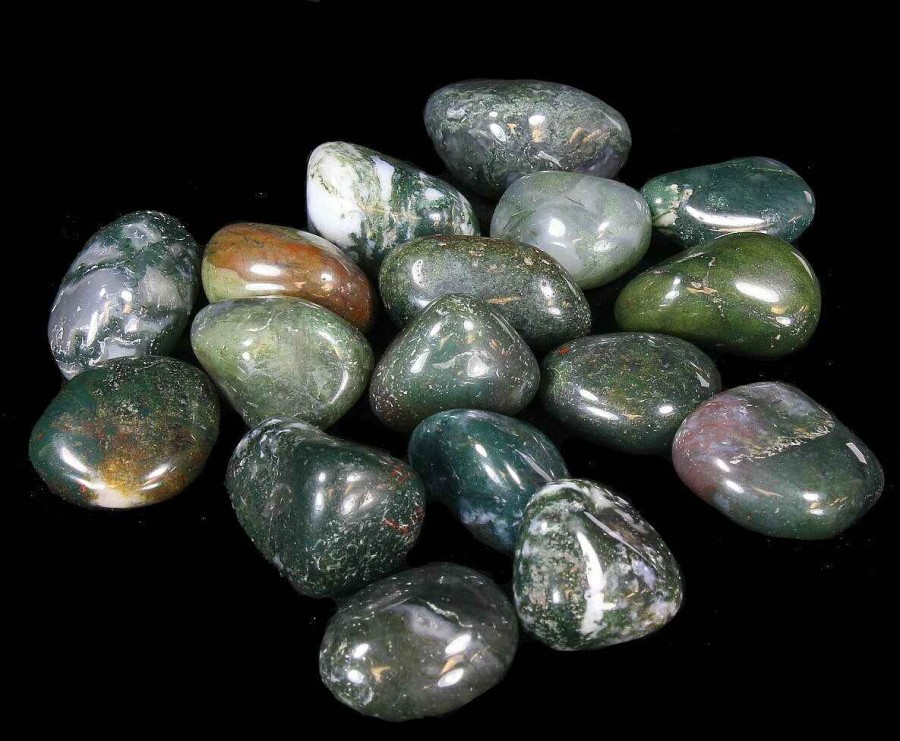 Pierres reve de bijoux | Pierres Roul Es Agates Vertes - Lot De 3 Belles Pierres