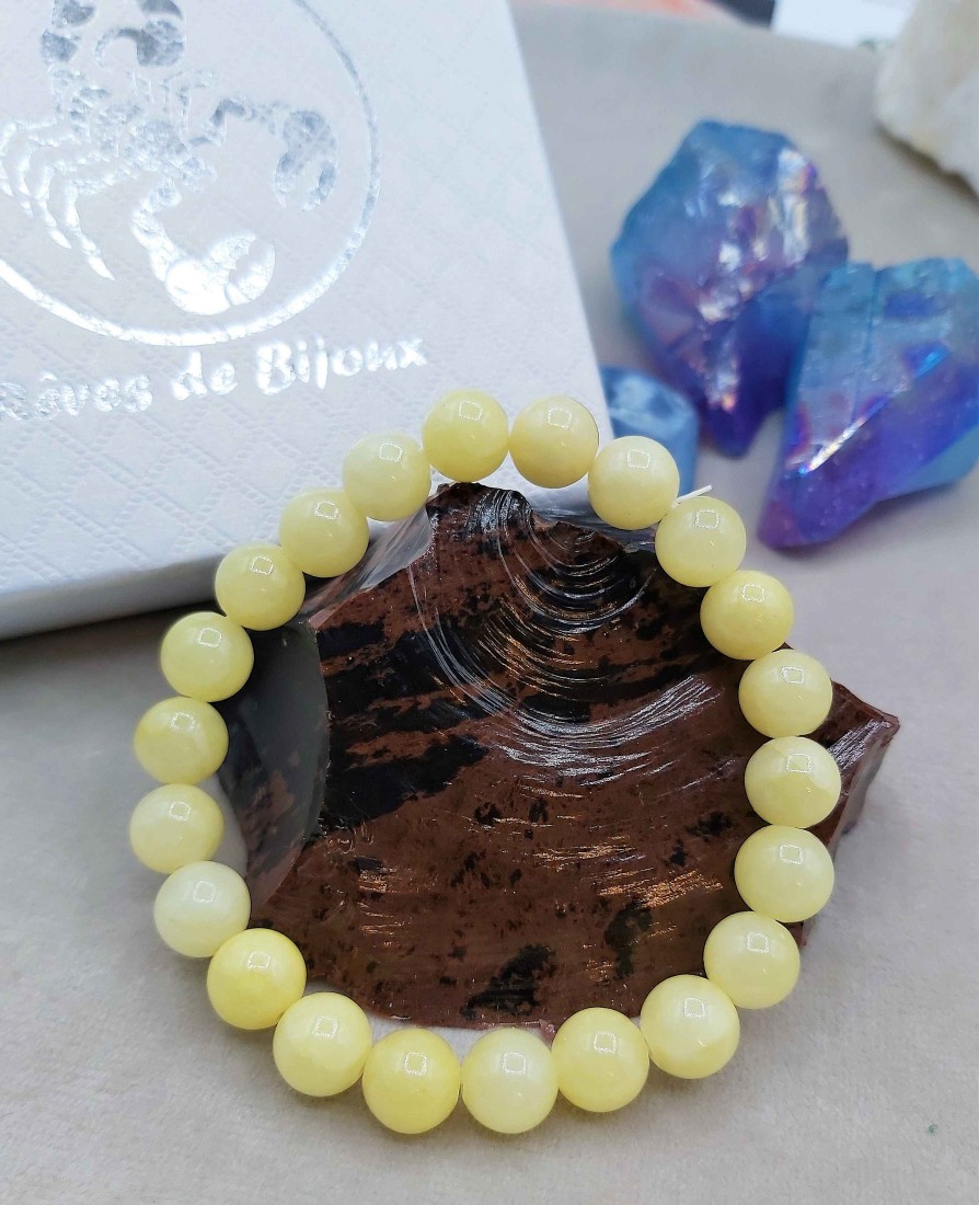 Bracelets reve de bijoux | Bracelet Pierres Naturelles De Jade Citron