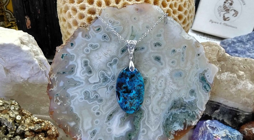 Colliers & Pendentifs reve de bijoux | Shattuckite Et Chrysocolle