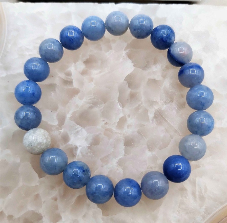 Bracelets reve de bijoux | Bracelet Perles Naturelles D'Aventurine Bleue