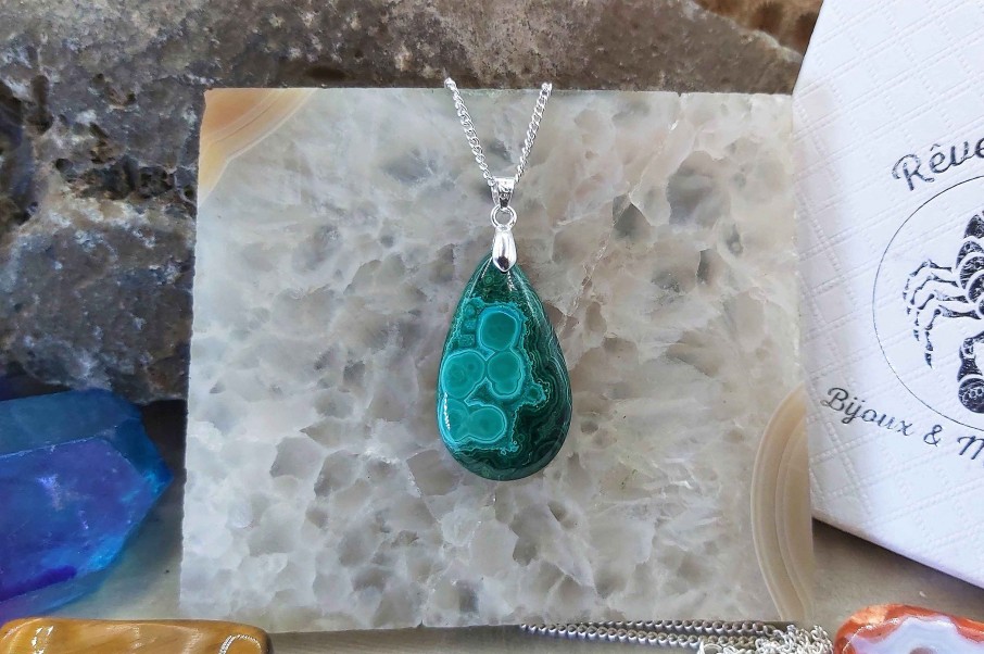 Colliers & Pendentifs reve de bijoux | Tr S Jolie Chrysocolle-Malachite