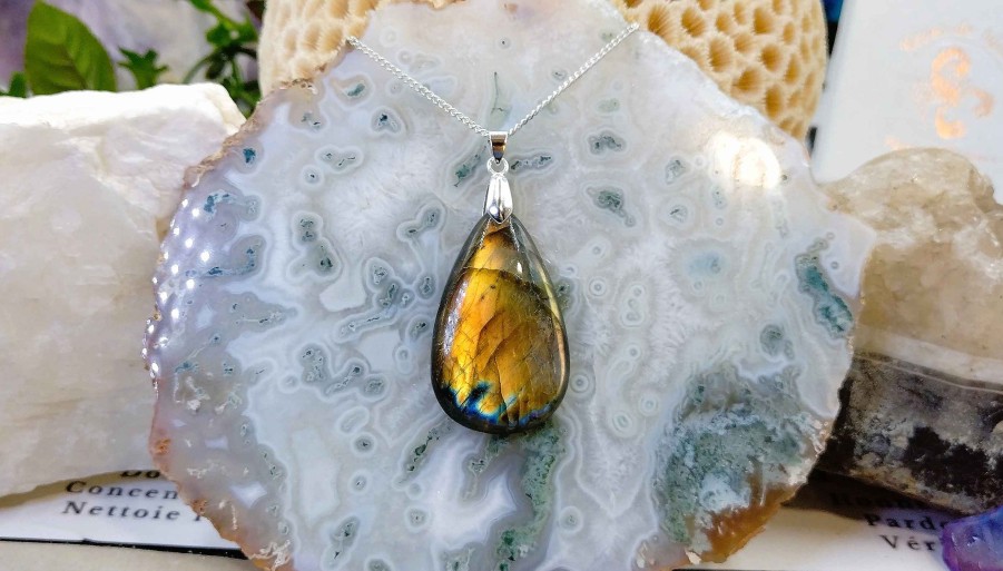 Colliers & Pendentifs reve de bijoux | Labradorite "Multi-Feux"