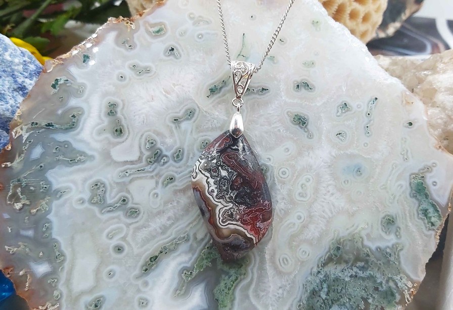 Colliers & Pendentifs reve de bijoux | Tr S Belle Agate Crazy-Lace