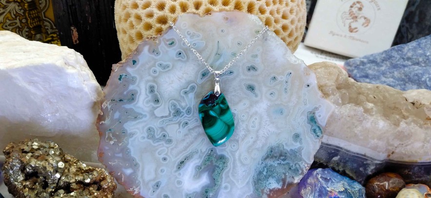 Colliers & Pendentifs reve de bijoux | Malachite Et Chrysocolle