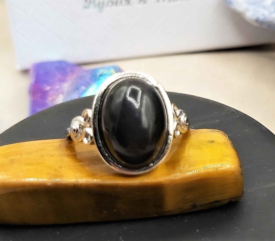 Bagues reve de bijoux | Bague Obsidienne Noire