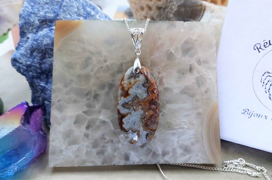 Colliers & Pendentifs reve de bijoux | Superbe Agate Crazy-Lace