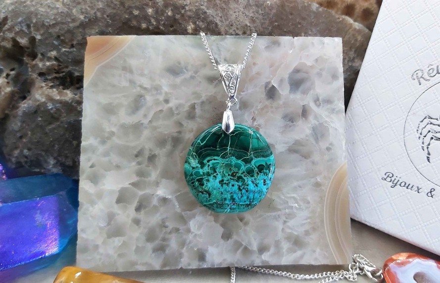 Colliers & Pendentifs reve de bijoux | Tr S Belle Chrysocolle-Malachite