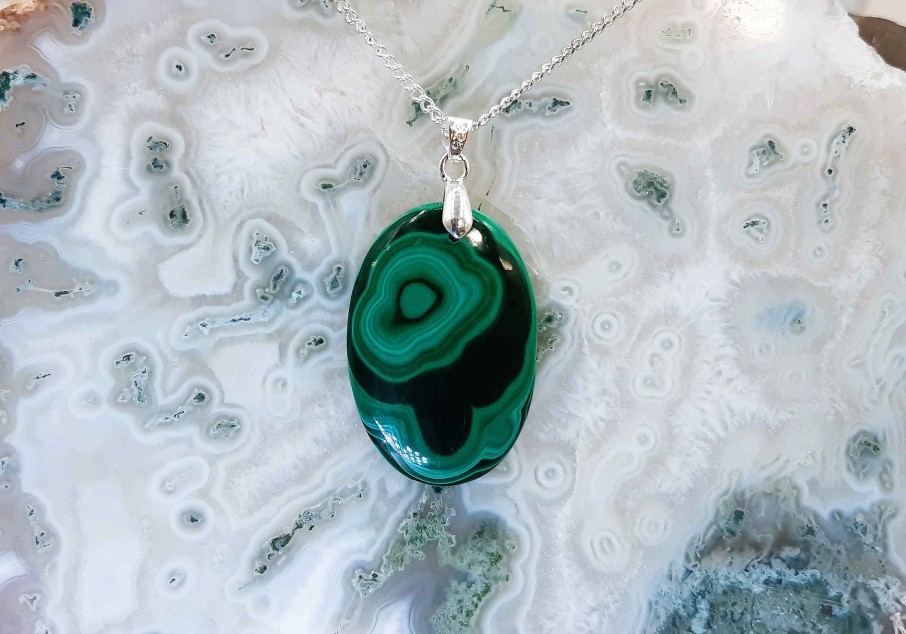 Colliers & Pendentifs reve de bijoux | Belle Malachite D'Afrique Centrale