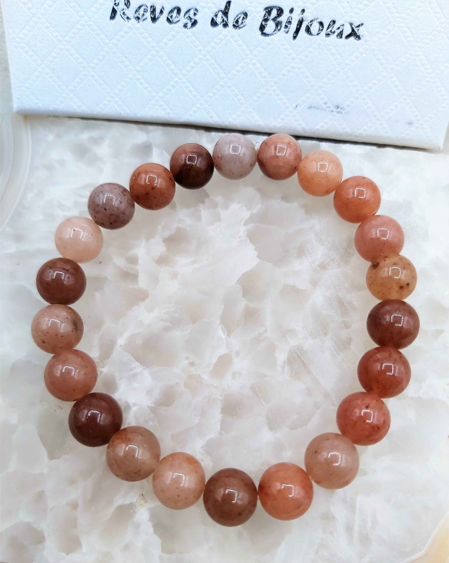 Bracelets reve de bijoux | Bracelet Perles Naturelles D'Aventurine Rouge