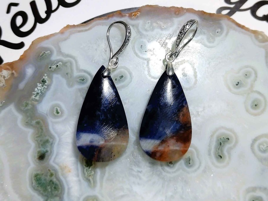 Boucles & Parures reve de bijoux | Boucles D'Oreilles - Sodalite