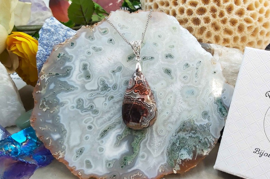 Colliers & Pendentifs reve de bijoux | Magnifique Agate Crazy-Lace